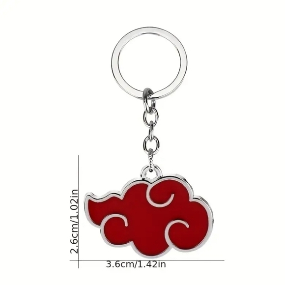 Naruto Anime Red Cloud Unisex Pendant Necklace & Keychain - Picture 4 of 4